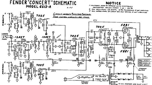 FENDER Concert 6G12-A Schematic