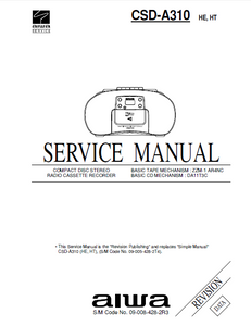 AIWA csd-a310 HE-HT Revision Compact Disc Service Manual