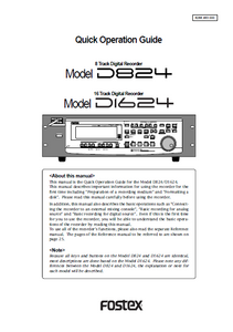 FOSTEX Model D824-D1624 Operation Manual