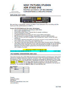 FOSTEX D824 Tech Bulletin Instruction Manual