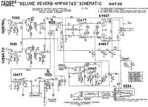 FENDER Deluxe Reverb AB763 Schematic