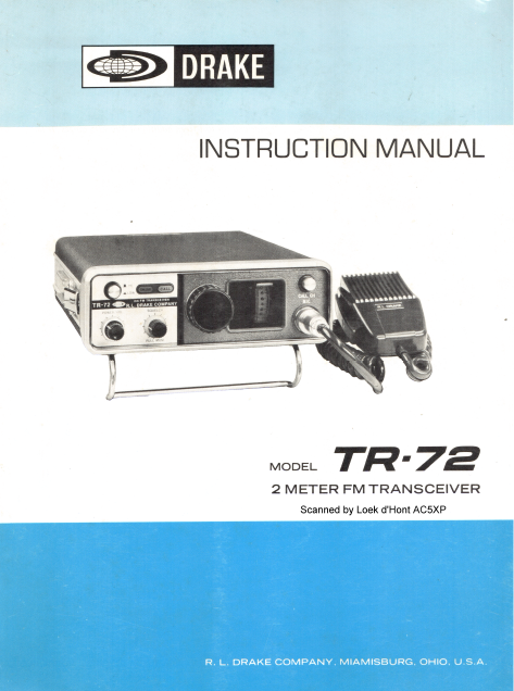 Drake TR-72 Instruction Manual
