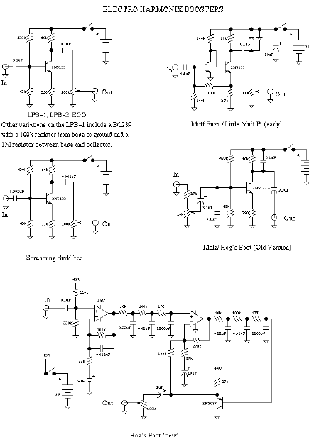 Electro Harmonix Boosters Schematic