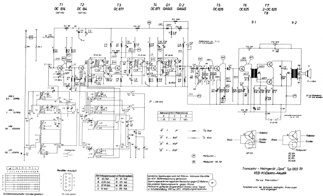 Elektroakustik Opal-6103TR Schematic