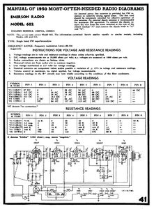 Emerson Radio Model 602 Schematic