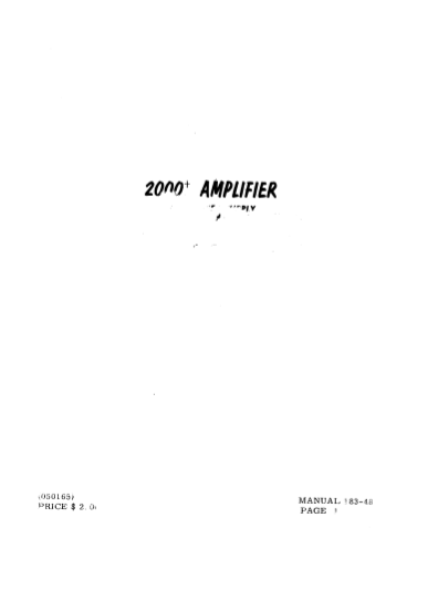 Galaxy Audio 2000 plus Amplifier  Service Manual