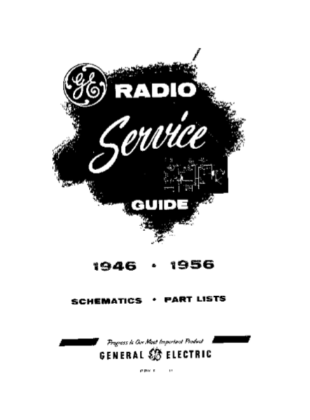 GE Radio Service Guide Model 165 Schematic and Part List
