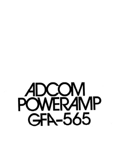 ADCOM GFA-565 Power Amplifier Owner's Manual
