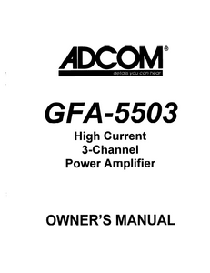 ADCOM GFA-5503 Power Amp Owner's Manual