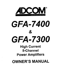 ADCOM GFA 7400-7300 Power Amp Owner's Manual