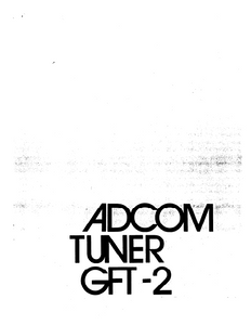 ADCOM GFT-2 Tuner Owner's Manual