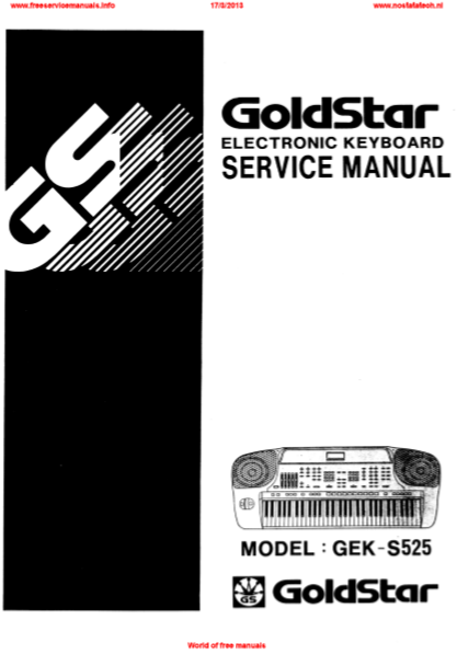 GoldStar Model GEK-S525 Electronic Keyboard Service Manual