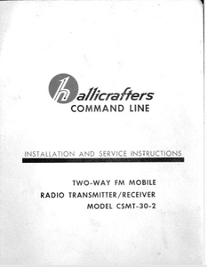 Hallicrafters Model CSMT 30-2 Service Manual