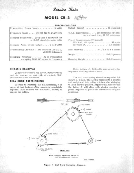 Hallicrafters Model CB-3 Parts List Schematic