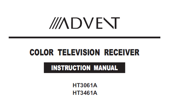 ADVENT HT3061A Color Television Receiver Instruction Manual