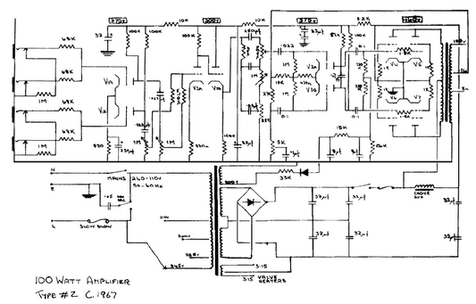 BLOCKHEAD 100 Watt Amplifier Schematic
