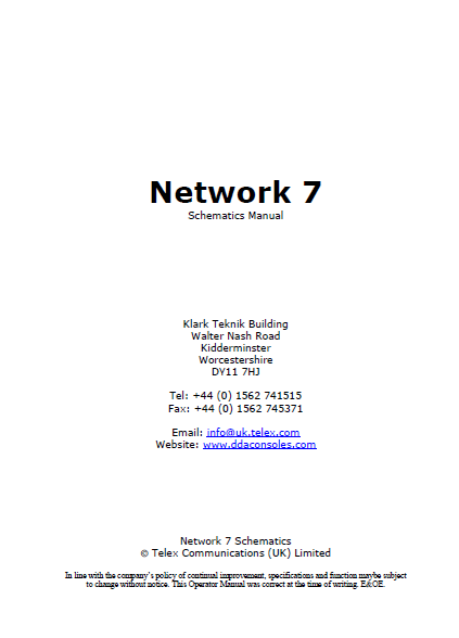 DDA Network7 Schematics