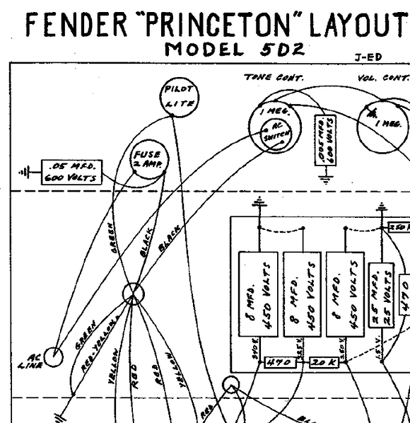 Fender Princeton 5D2 Layout