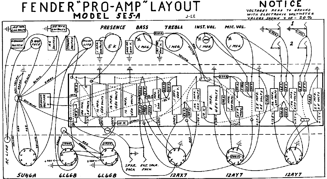 FENDER Pro-Amp 5E5A Layout