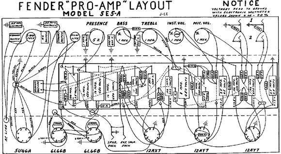 FENDER Pro-Amp 5E5A Layout