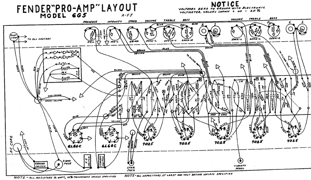 FENDER Pro-Amp 6G5 Layout – Electronic Service Manuals