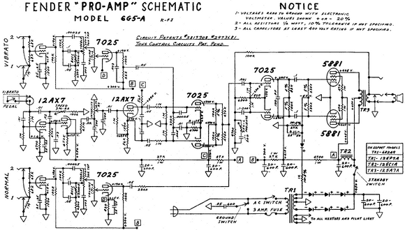 FENDER Pro-Amp 6G5A Schematic