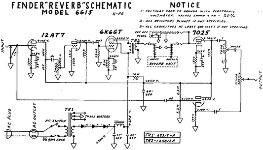 FENDER Reverb 6G15 Schematic