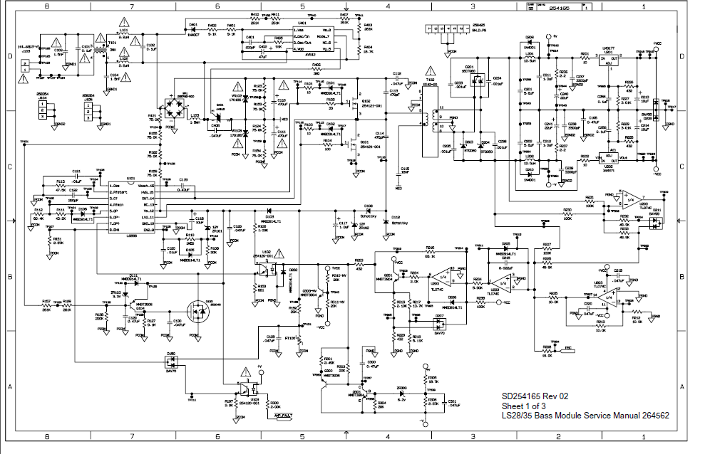 BOSE SD254165 Sheet1 Bass Module Schematic