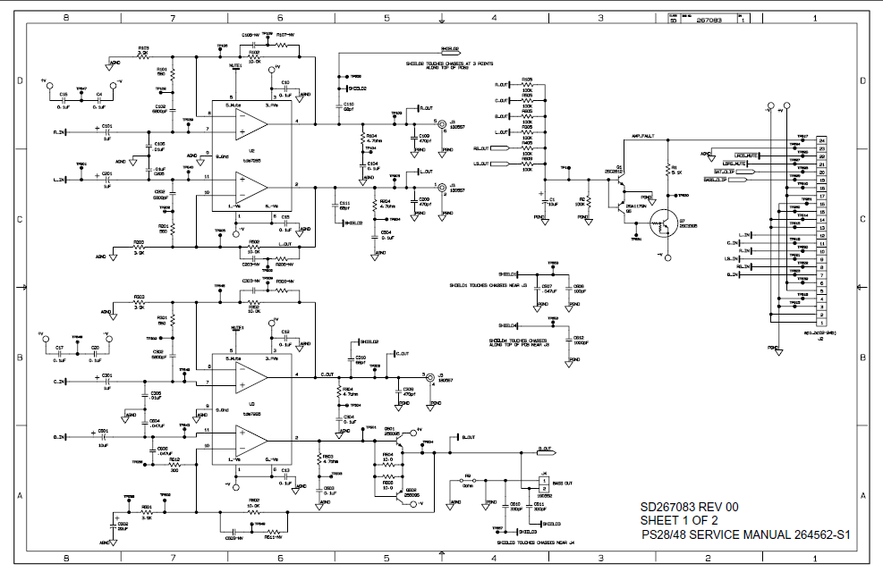 BOSE SD267083 Sheet1 Bass Module Schematic