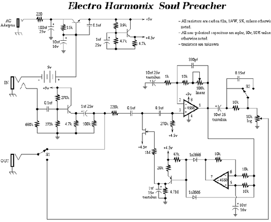 Electro Harmonix Soul Preacher Schematic
