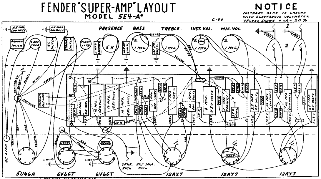 FENDER Super-Amp 5E4A Layout