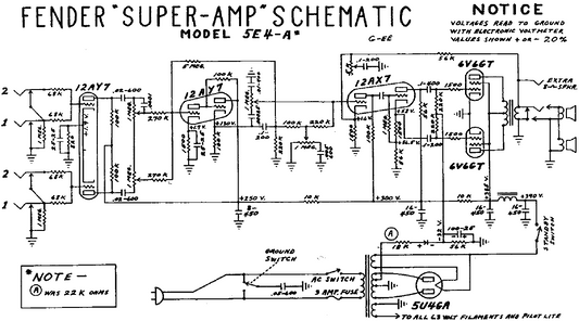 FENDER Super-Amp 5E4A Schematic