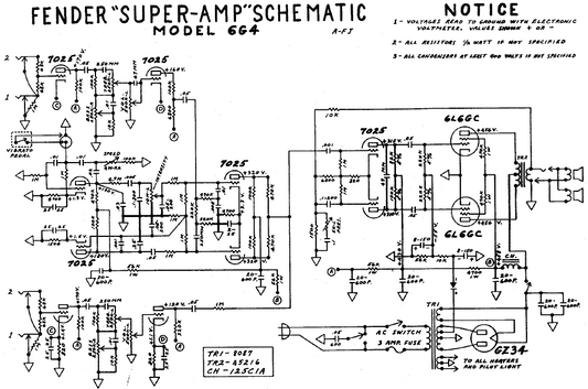 FENDER Super-Amp 6G4 Schematic
