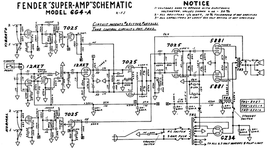 FENDER Super-Amp 6G4A Schematic