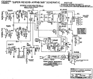 FENDER Super Reverb AB568 Schematic