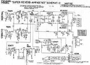 FENDER Super Reverb AB763 Schematic