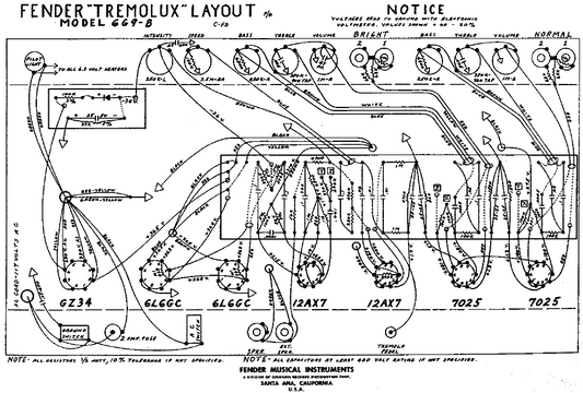 FENDER Tremolux 6G9-B Layout
