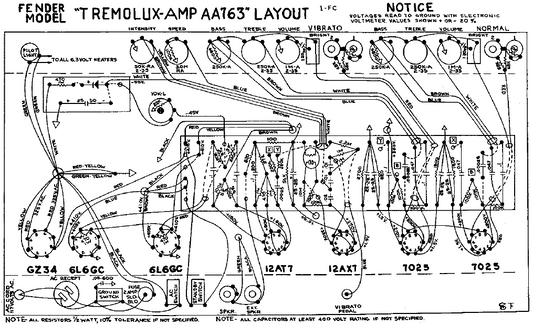 FENDER Tremolux-Amp AA763 Layout