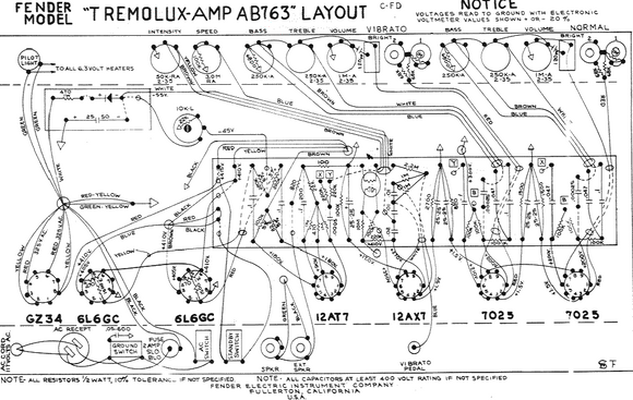 FENDER Tremolux-Amp AB763 Layout