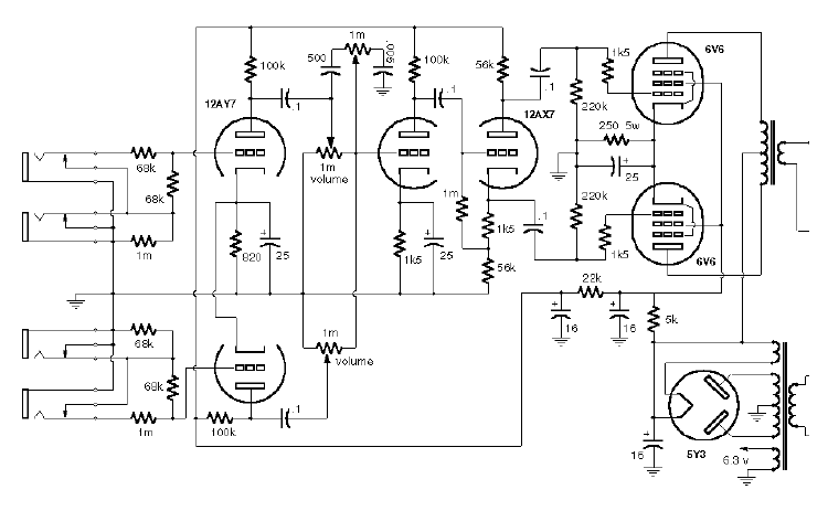 FENDER Tweed Deluxe Schematic