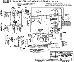 FENDER Twin Reverb AA769 Schematic