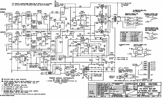FENDER Twin Reverb SF 100 Schematic