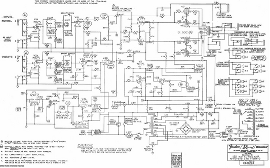 FENDER Twin Reverb SF 135 Schematic