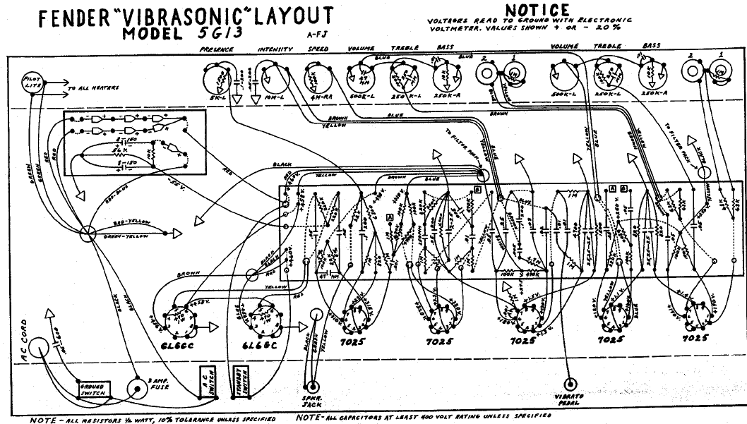 FENDER Vibarsonic 5G13 Layout