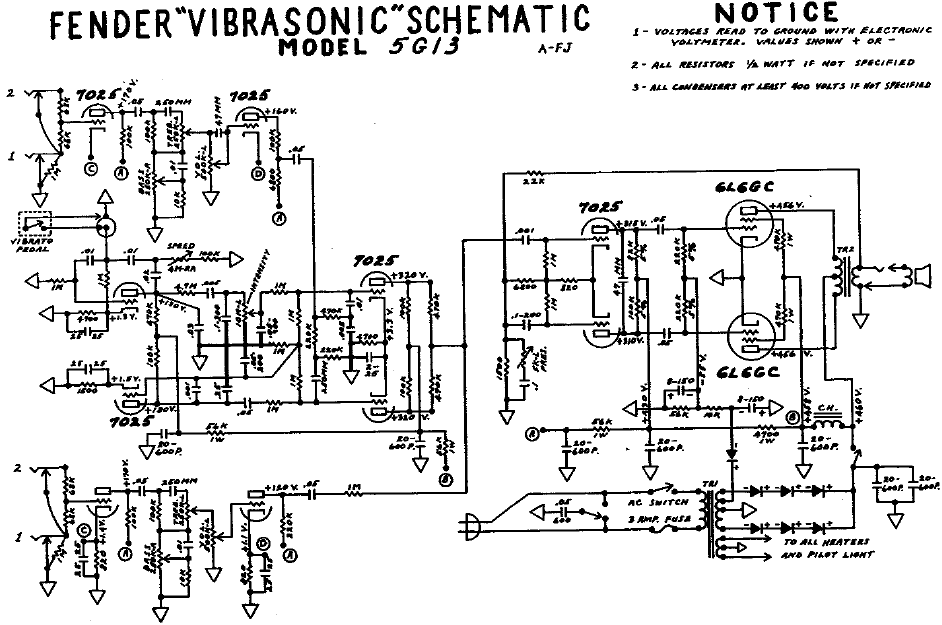 FENDER Vibarsonic 5G13 Schematic