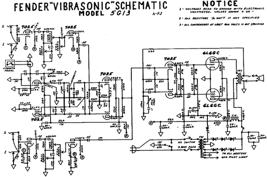 FENDER Vibarsonic 5G13 Schematic