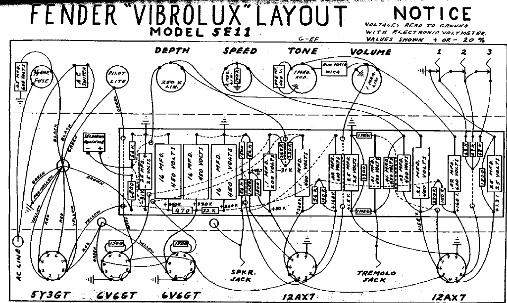 FENDER Vibrolux 5E11 Layout