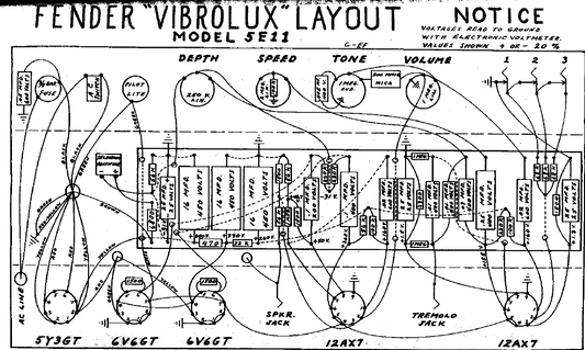 FENDER Vibrolux 5E11 Layout