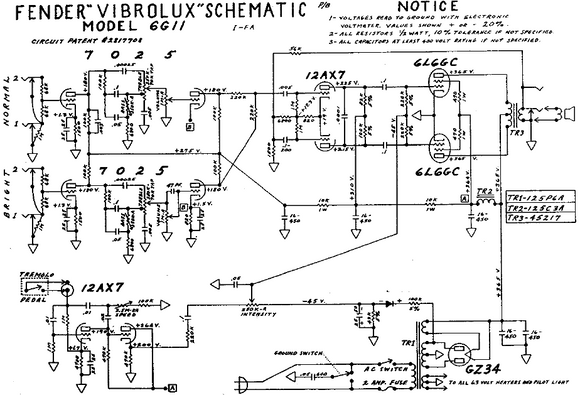 FENDER Vibrolux 6G11 Schematic