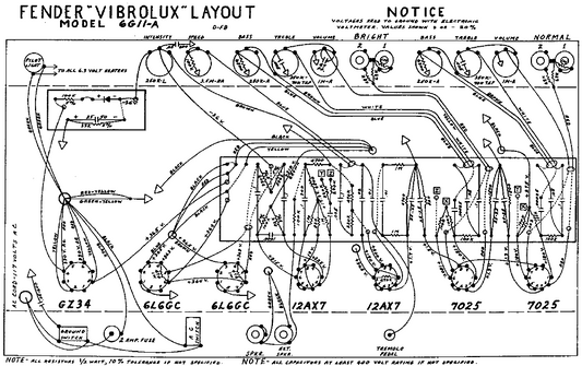 FENDER Vibrolux 6G11-A Layout
